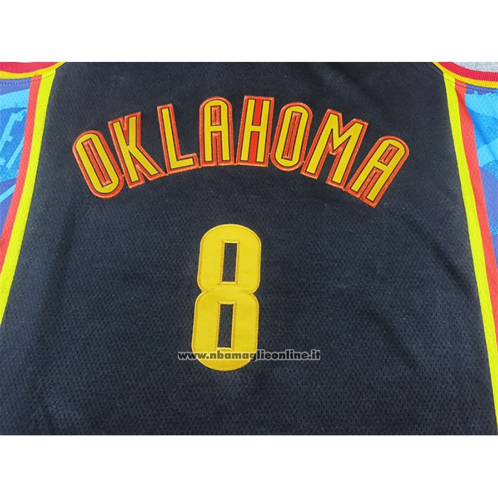 Maglia Oklahoma City Thunder Jaylin Williams #8 Citta 2024-25 Nero